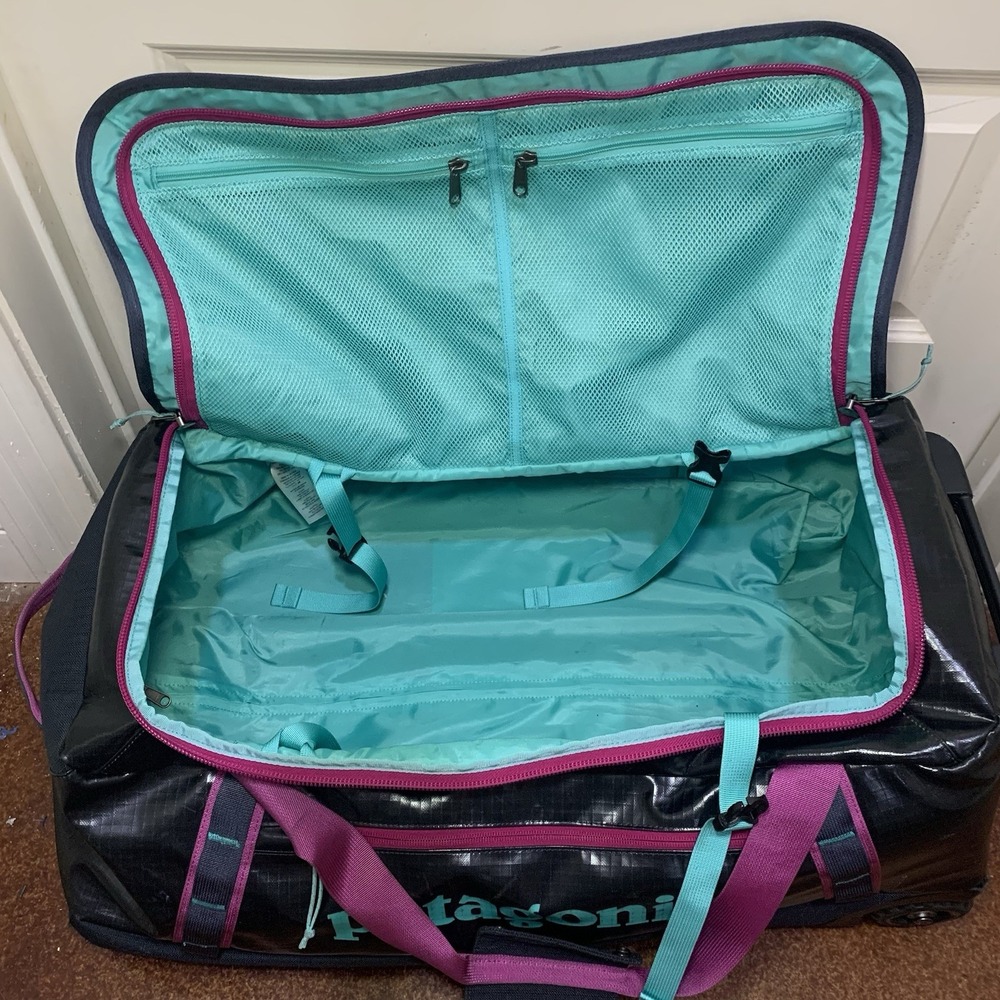 RARE Patagonia Black Hole Wheeled Duffel 70L pitch blue bag pack Rolling Case - Picture 13 of 16